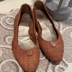 Giorgio Armani Tan Woven Loafers
